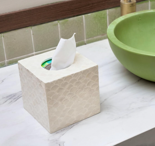 Square Decorative Tissue Box Cover with Sliding Bottom Design Elegant Cube Tissue Holder for Vanity Bedroom Office Home Decor - Image 2