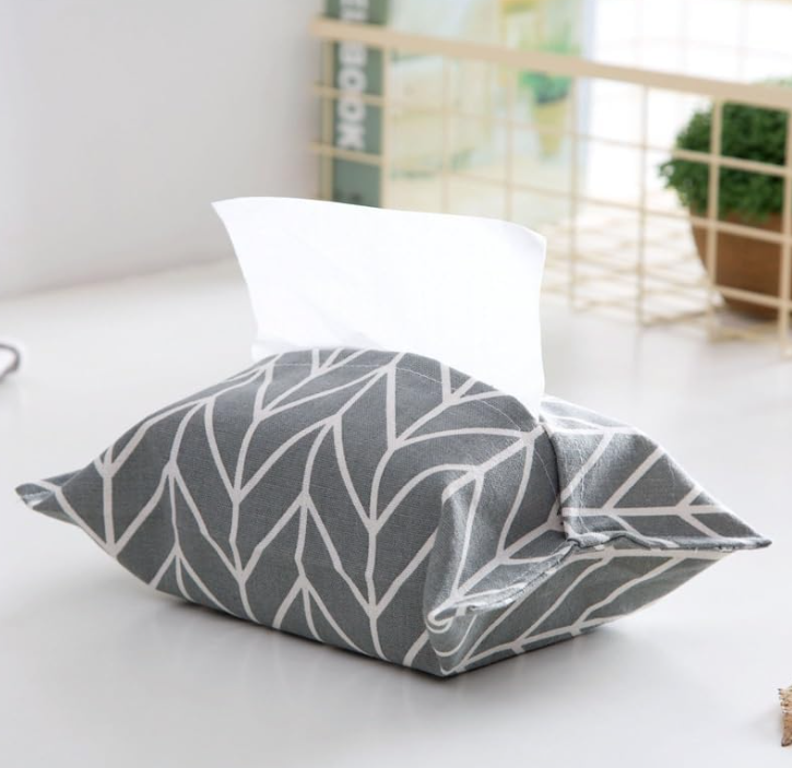 Cotton Linen Tissue Box Cover Home Car Paper Holder Napkin Storage Bag Decorative Tissue Organizer for Table Desk