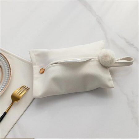 Hanging Fabric Tissue Box Cover Napkin Storage Bag Decorative Tissue Holder for Living Room Tea Table Office